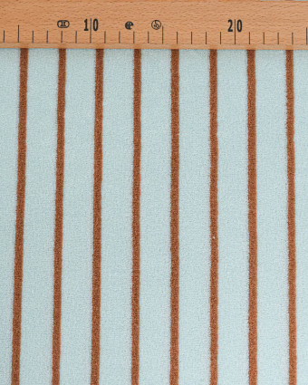 Jersey Mini Eponge Fines Rayures Céladon Caramel - Mercerine