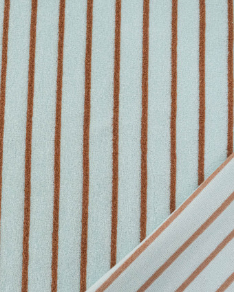 Jersey Mini Eponge Fines Rayures Céladon Caramel - Mercerine