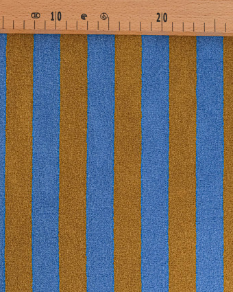 Jersey Mini Eponge Grosse Rayures Jean Olive - Mercerine