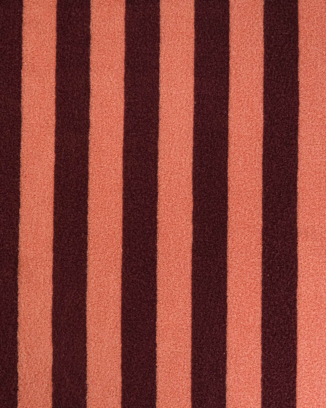 Jersey Mini Eponge Grosse Rayures Sunset Bordeaux - Mercerine