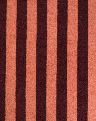 Jersey Mini Eponge Grosse Rayures Sunset Bordeaux - Mercerine