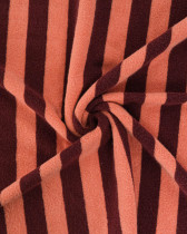 Jersey Mini Eponge Grosse Rayures Sunset Bordeaux