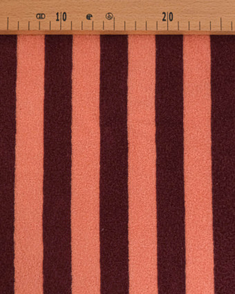 Jersey Mini Eponge Grosse Rayures Sunset Bordeaux - Mercerine