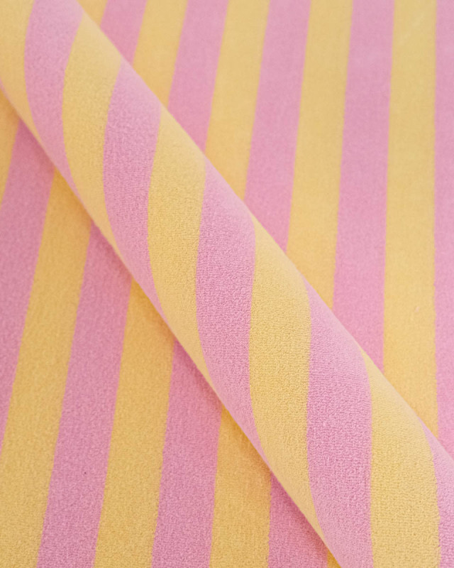 Jersey Mini Eponge Grosse Rayures Bonbon Beurre - Mercerine
