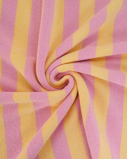 Jersey Mini Eponge Grosse Rayures Bonbon Beurre - Mercerine