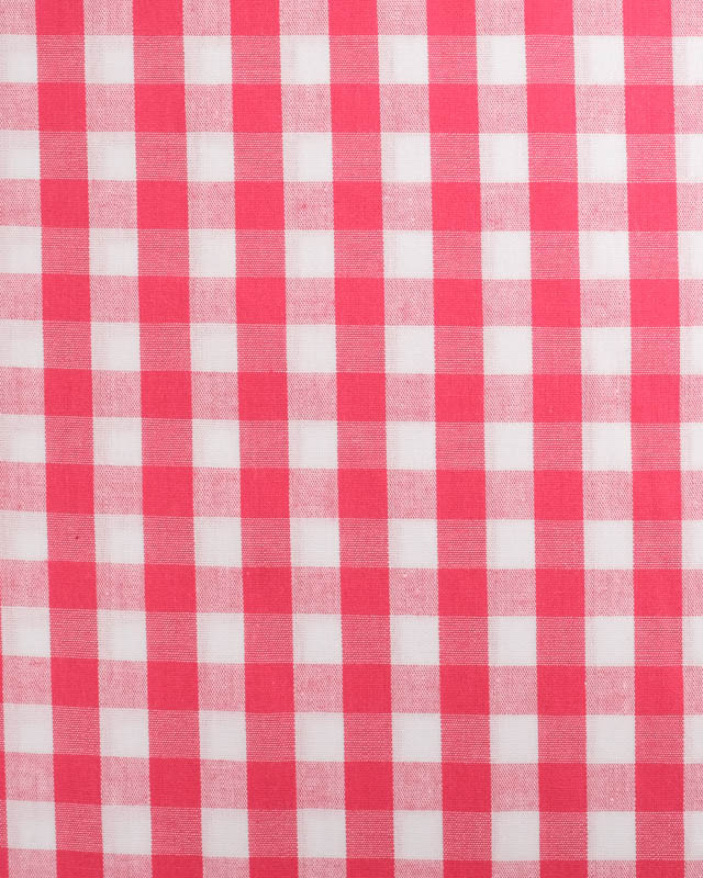 Tissus Vichy :   Rouge Fraise Moyens Carreaux - Mercerine