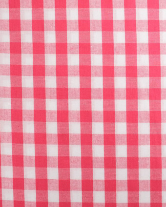 Tissus Vichy :   Rouge Fraise Moyens Carreaux - Mercerine
