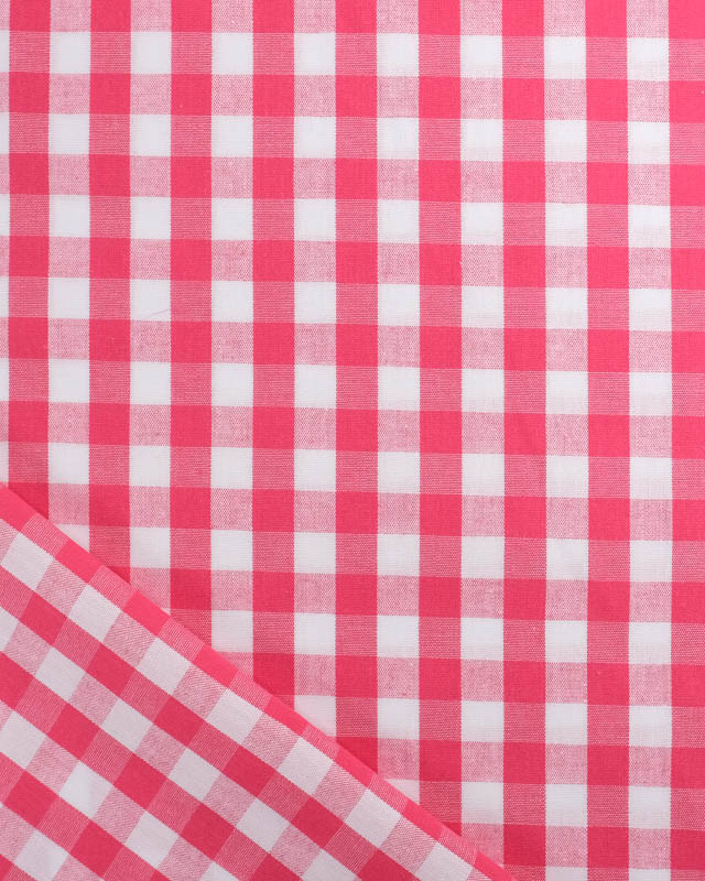 Tissus Vichy :   Rouge Fraise Moyens Carreaux - Mercerine
