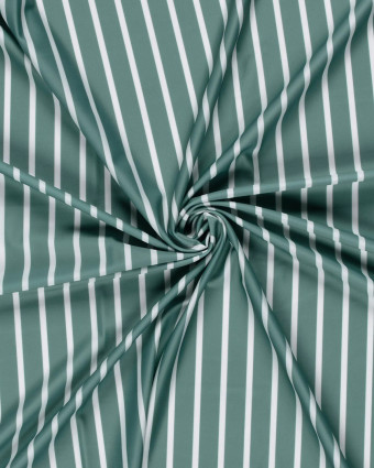 Tissu Maillot de Bain à Rayures Bleu Gris - Mercerine