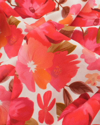 Tissu Viscose Twill Pavot Rouge Orange - Mercerine