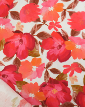 Tissu Viscose Twill Pavot Rouge Orange - Mercerine