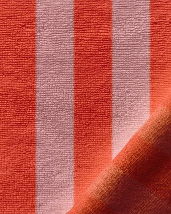 Éponge Rayée en Bambou Rose - Mercerine
