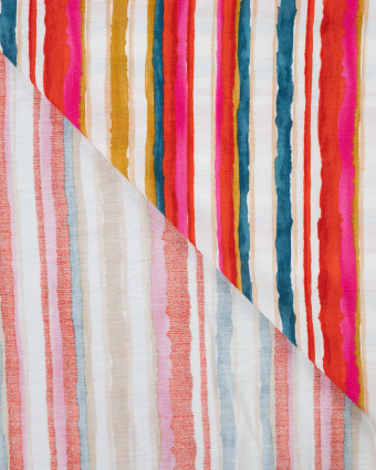 Viscose Mélangée à Rayures Multicolores - Mercerine