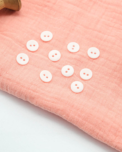 Bouton Polyester Mat Naturel - Mercerine