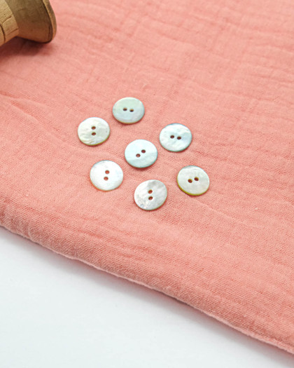 Bouton Nacre Akoya Vernis Beige - Mercerine