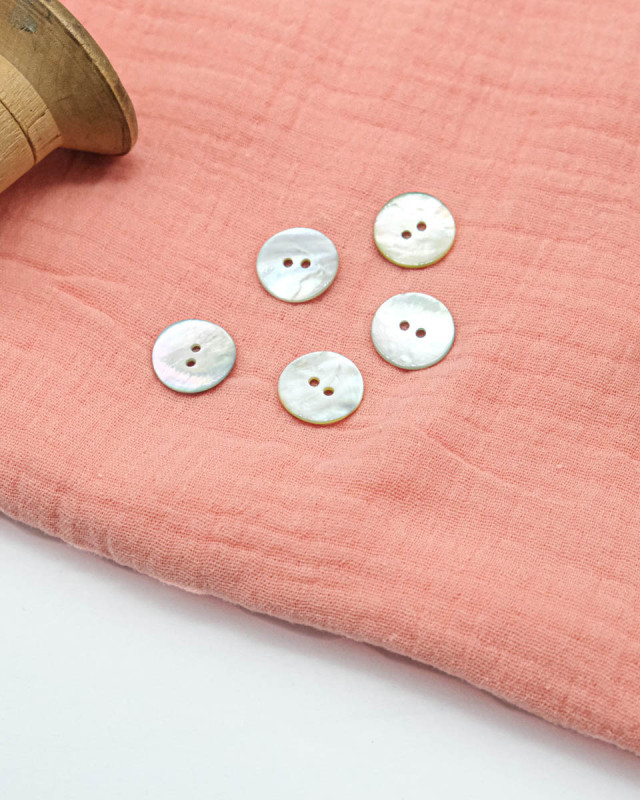 Bouton Nacre Akoya Vernis Beige - Mercerine