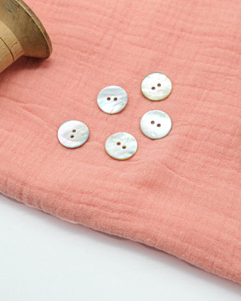 Bouton Nacre Akoya Vernis Beige - Mercerine