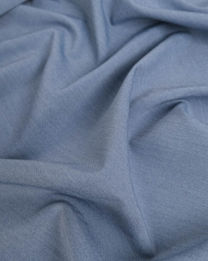 Tissu Polyviscose Stretch Bleu Denim - Mercerine