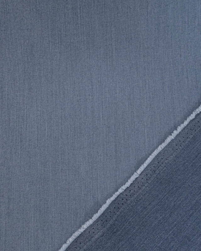 Tissu Polyviscose Stretch Bleu Denim - Mercerine