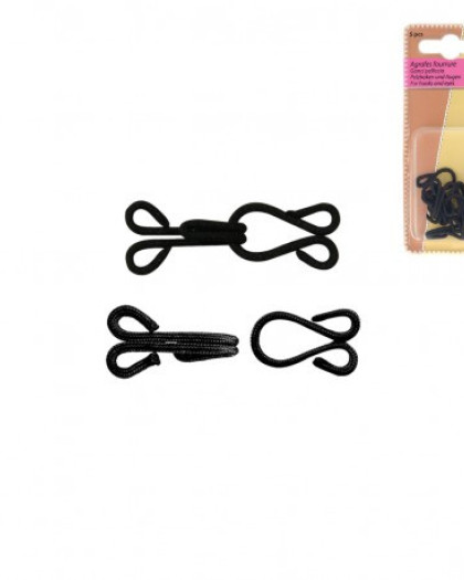 Agrafes Fourrure Noires - Mercerine