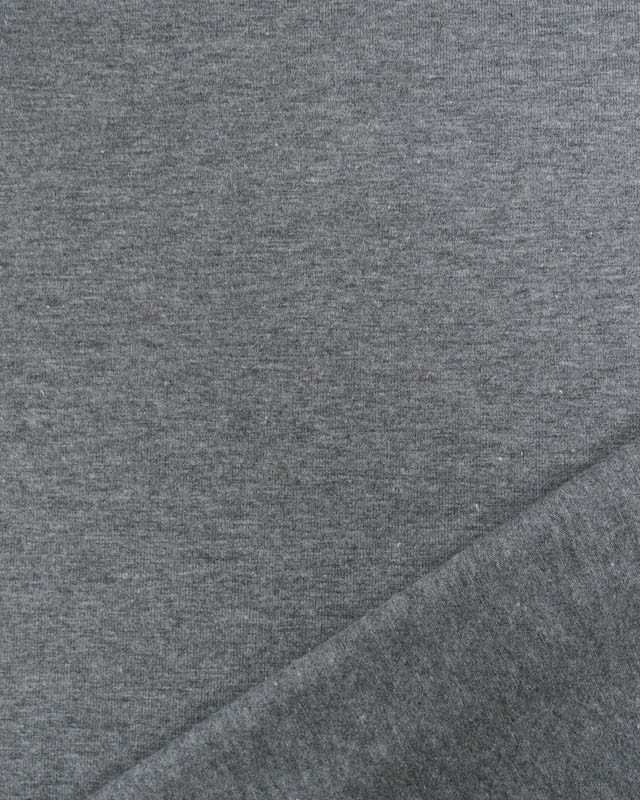 Tissu Jersey de Coton Uni Gris Chiné - Mercerine