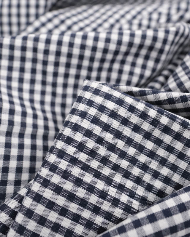 Tissu Vichy Bleu Nuit Petits Carreaux  - Mercerine