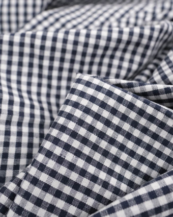 Tissu Vichy Bleu Nuit Petits Carreaux  - Mercerine