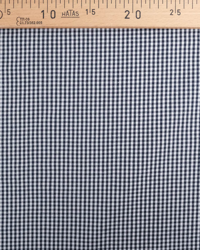 Tissu Vichy Bleu Nuit Petits Carreaux  - Mercerine