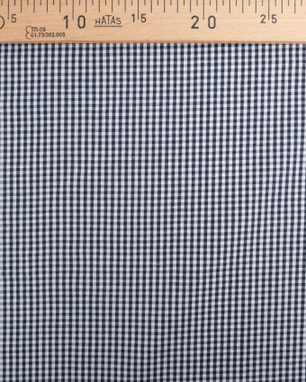 Tissu Vichy Bleu Nuit Petits Carreaux  - Mercerine
