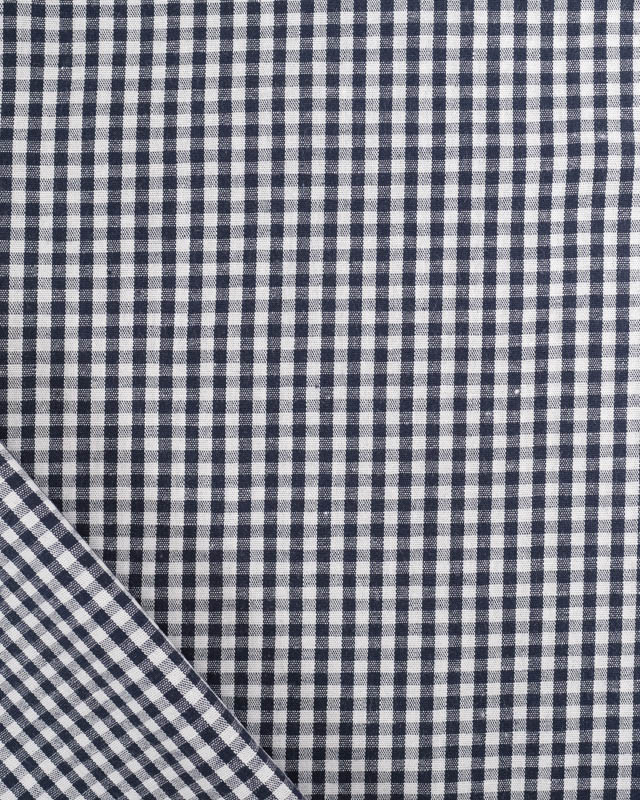 Tissu Vichy Bleu Nuit Petits Carreaux  - Mercerine