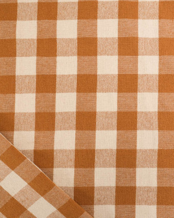 Coton Epais Tissé à Carreaux Caramel - Mercerine