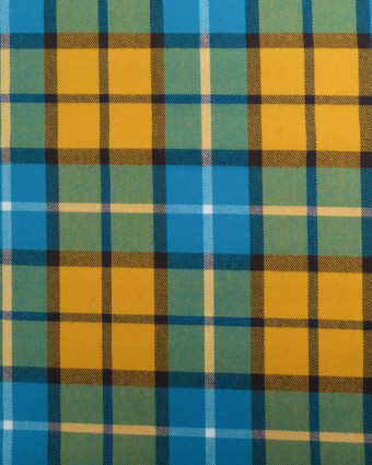 Tissu Stretch à Carreaux Bleu et Jaune  - Mercerine