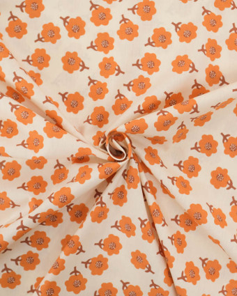 Popeline de Coton Betty Orange - Mercerine