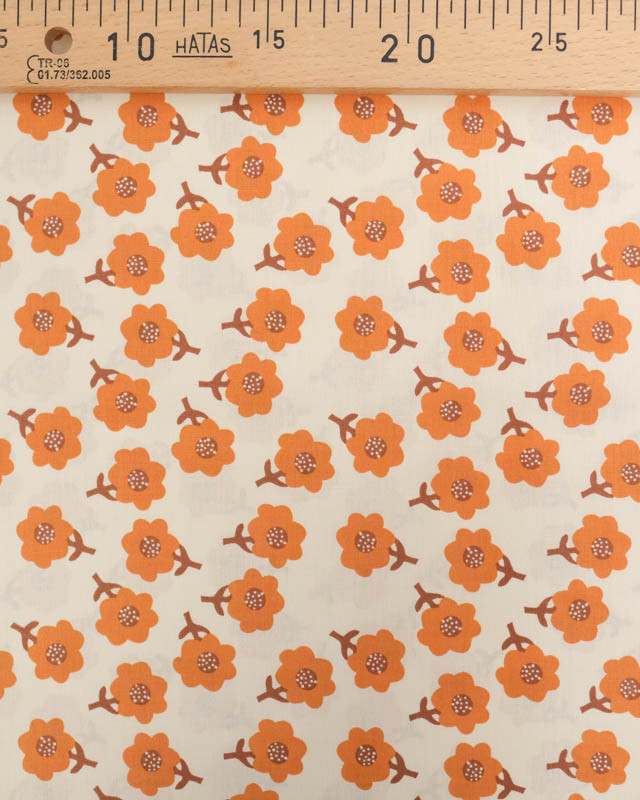 Popeline de Coton Betty Orange - Mercerine