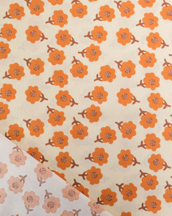 Popeline de Coton Betty Orange - Mercerine