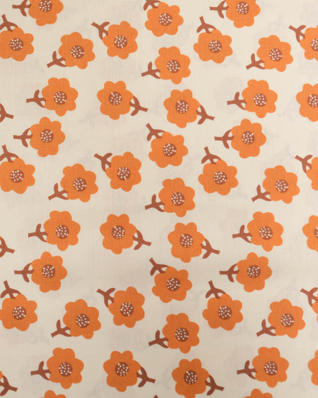 Popeline de Coton Betty Orange - Mercerine