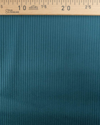 Tissu Velours Côtelé Uni Paon Basile - Mercerine