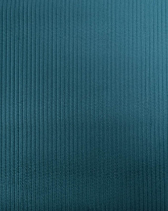 Tissu Velours Côtelé Uni Paon Basile - Mercerine