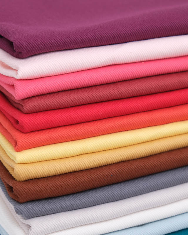Coupon - Tissu Sergé Coton Uni Hector - 20 Coloris
