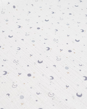 Tissu Double Gaze Imprimée Mini Lune - Mercerine