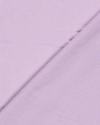 Tissu Seersucker Mini Vichy Lilas Pêche - Mercerine