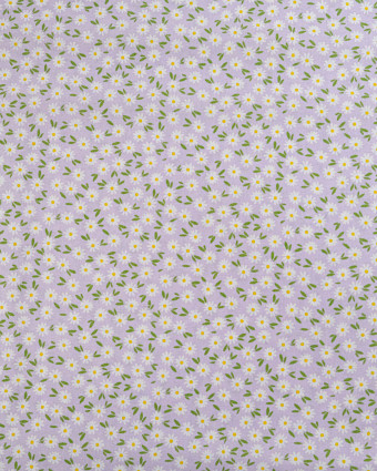 Popeline de Coton Marguerites Lilas - 110 cm - Mercerine