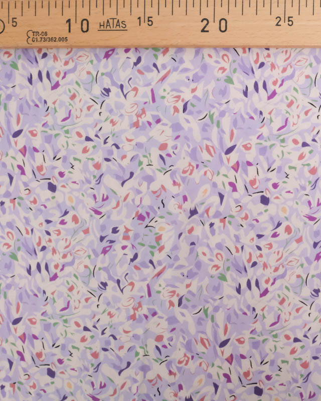 Viscose Impression Digitale Motif Abstrait Lavande - Mercerine