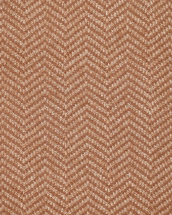 Maille Douce Chevrons Caramel et Rose Poudré Touche Lurex Doré - Mercerine