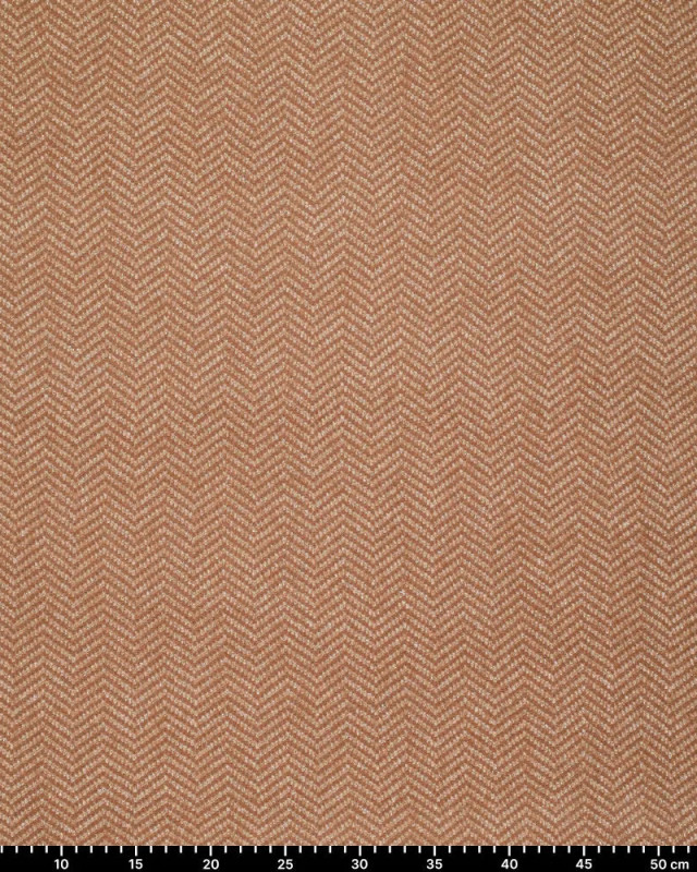 Maille Douce Chevrons Caramel et Rose Poudré Touche Lurex Doré - Mercerine