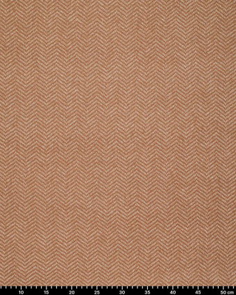 Maille Douce Chevrons Caramel et Rose Poudré Touche Lurex Doré - Mercerine