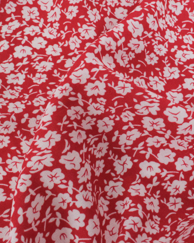 Popeline de Viscose Imprimée Tany Rouge - Mercerine