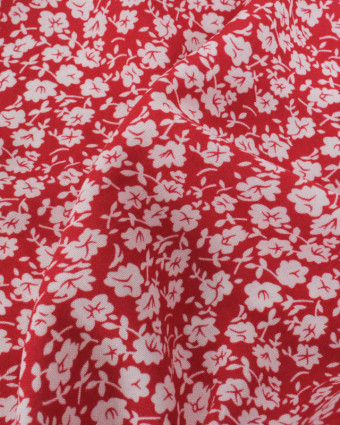 Popeline de Viscose Imprimée Tany Rouge - Mercerine
