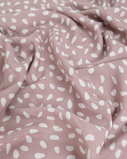 Viscose Imprimée Pois Abstrait Beige Rosé Albane - Mercerine