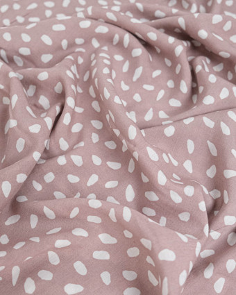 Viscose Imprimée Pois Abstrait Beige Rosé Albane - Mercerine